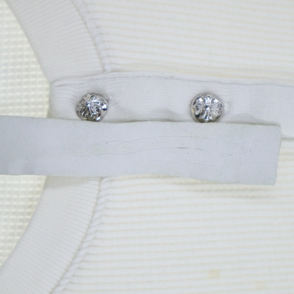 CHROME HEARTS(クロムハーツ) GRP Y NOT U OVRSZD PLV THRML ヘンリーネッククロスパッチサーマル長袖カットソー ホワイト