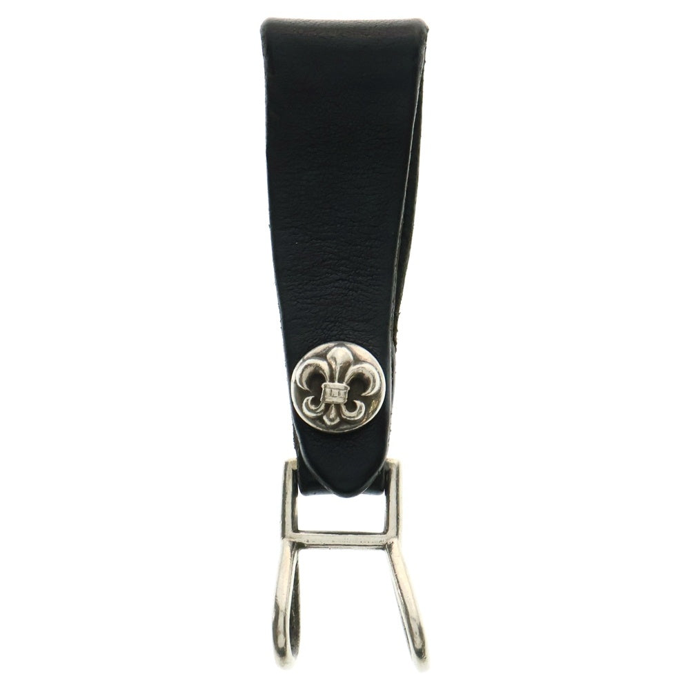 CHROME HEARTS(クロムハーツ) BELT LOOP BSフレアボタンレザーベルトループ シルバー/ブラック BCA401