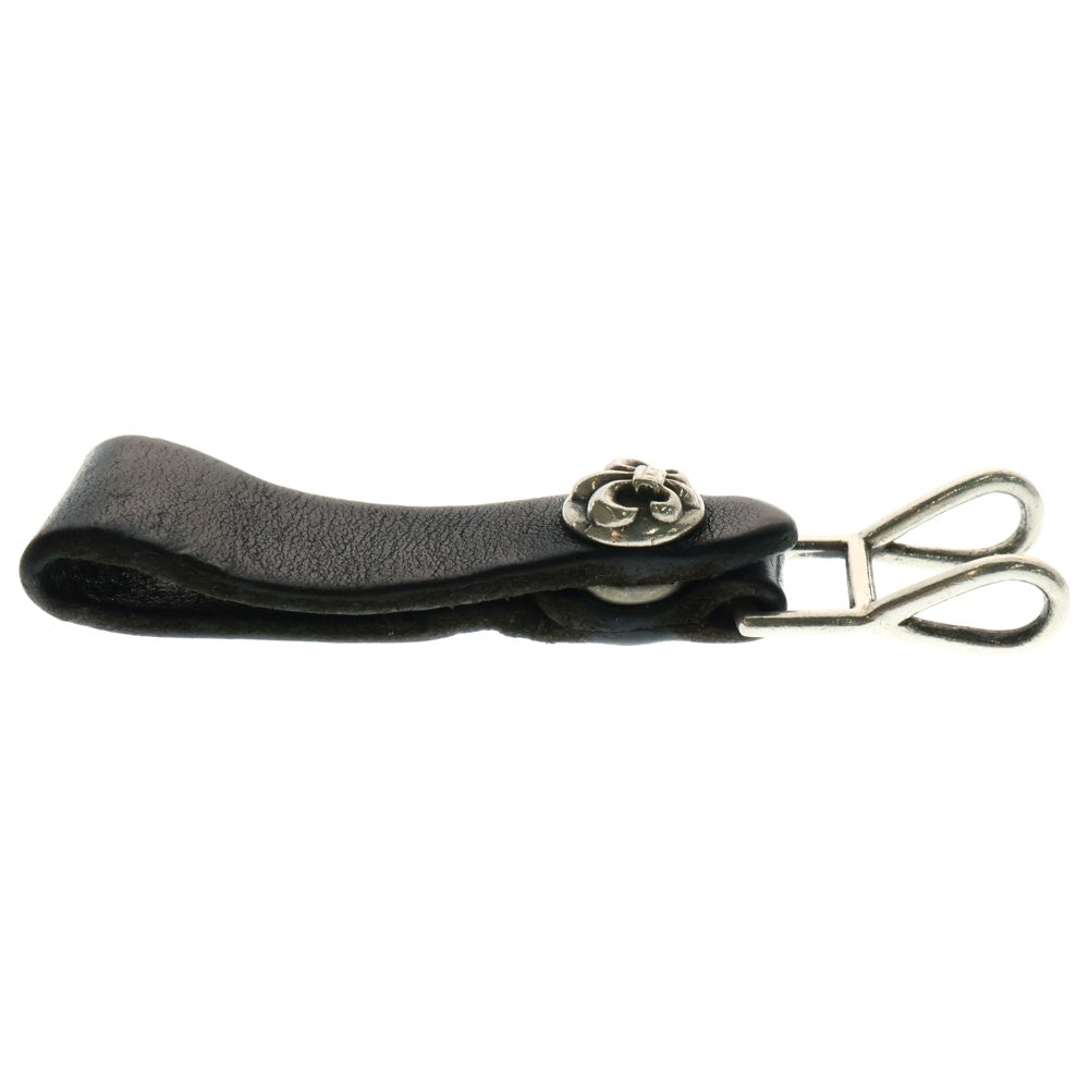 CHROME HEARTS(クロムハーツ) BELT LOOP BSフレアボタンレザーベルトループ シルバー/ブラック BCA401