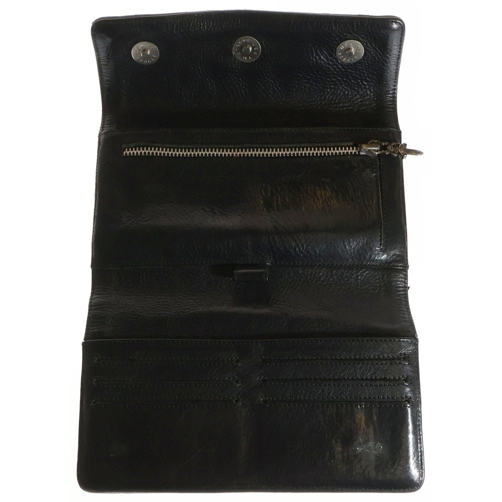 CHROME HEARTS(クロムハーツ) WAVE4 QLT 3SNP #4ウェーブキルティングレザーウォレット財布 ブラック