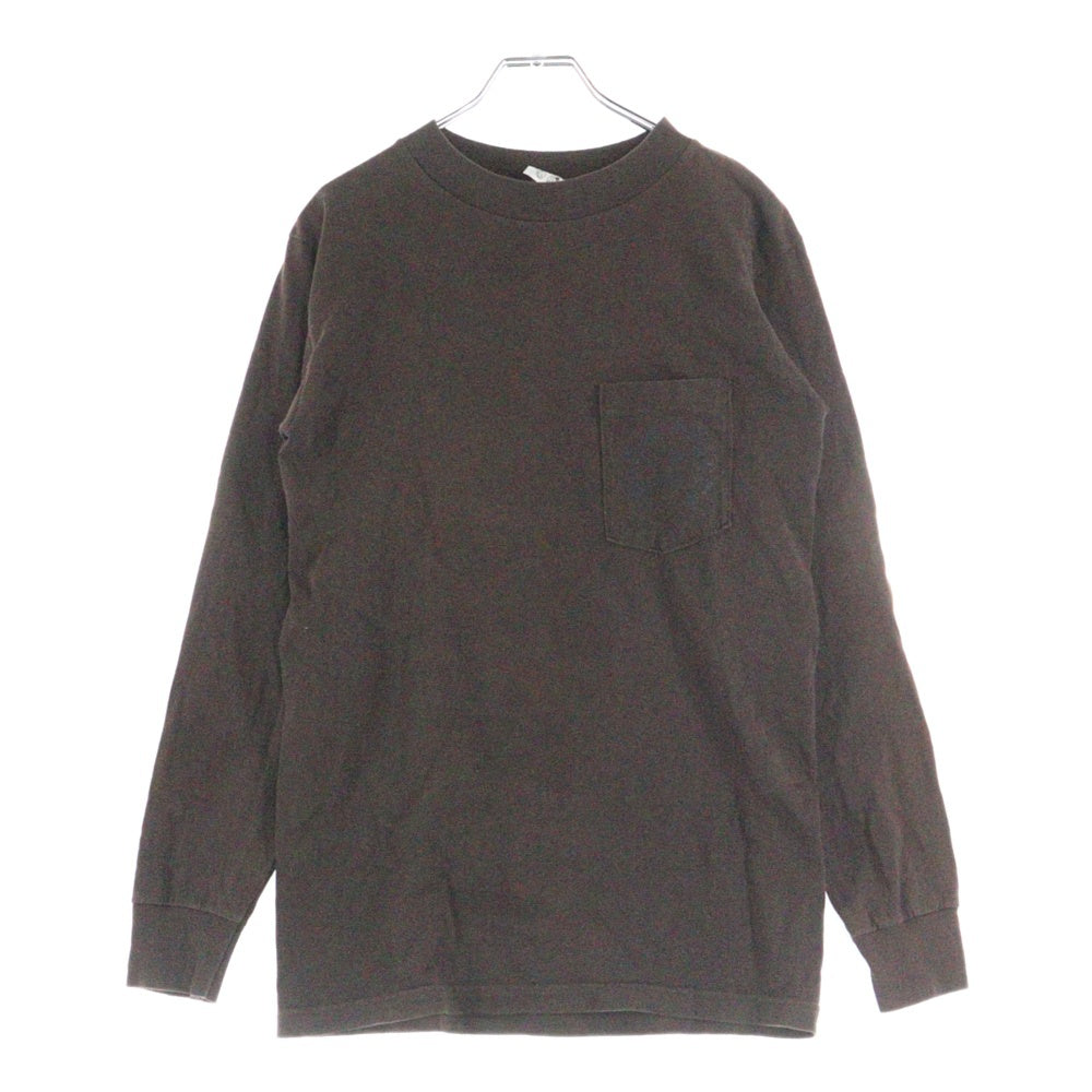 CHROME HEARTS(クロムハーツ) OLD CEMETARY CROSS L/S TEE オールド セメタリークロス ロゴプリント 長袖ポケットTシャツ カットソー ブラウン