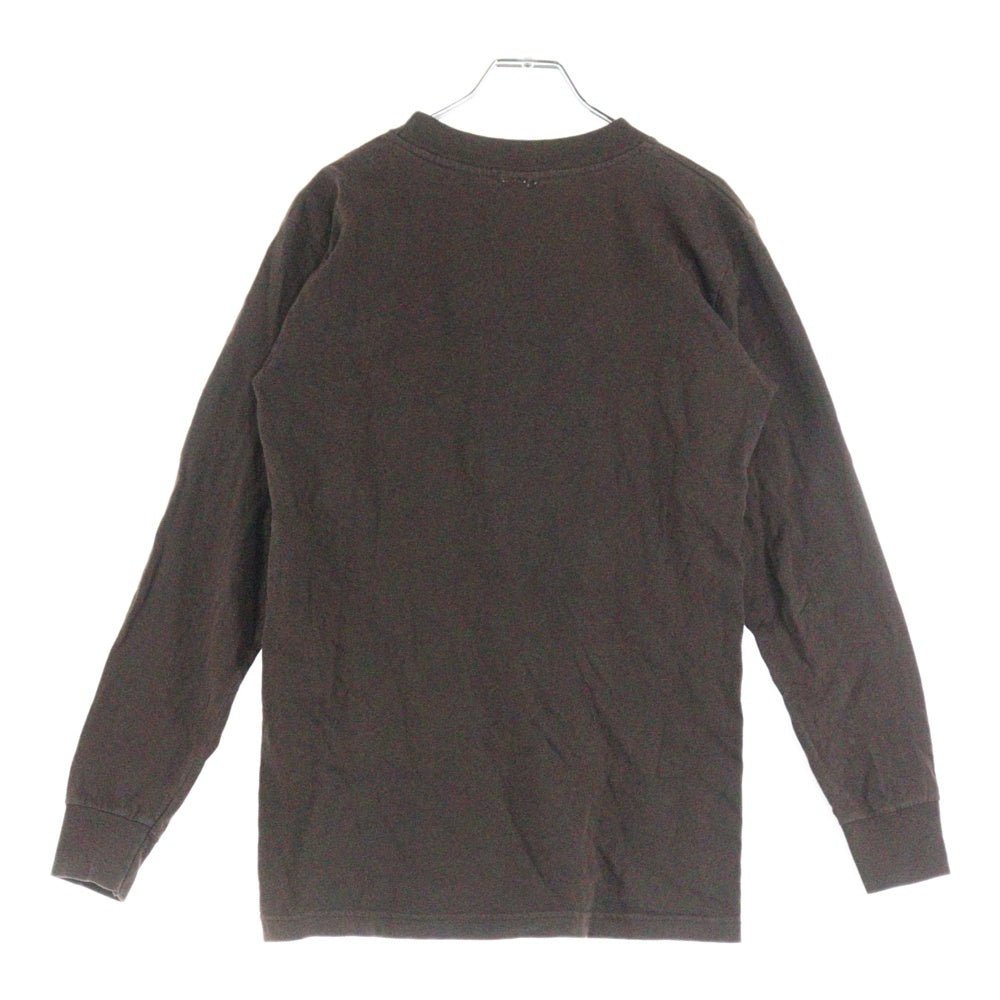 CHROME HEARTS(クロムハーツ) OLD CEMETARY CROSS L/S TEE オールド セメタリークロス ロゴプリント 長袖ポケットTシャツ カットソー ブラウン
