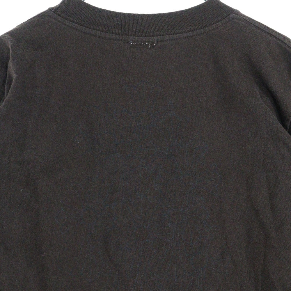 CHROME HEARTS(クロムハーツ) OLD CEMETARY CROSS L/S TEE オールド セメタリークロス ロゴプリント 長袖ポケットTシャツ カットソー ブラウン