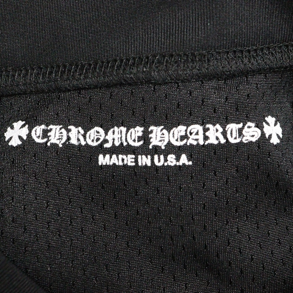 CHROME HEARTS(クロムハーツ) MESH WARM UP JERSEY メッシュ バーシティー ジャージー CHプリントメッシュ 長袖Tシャツカットソー ブラック