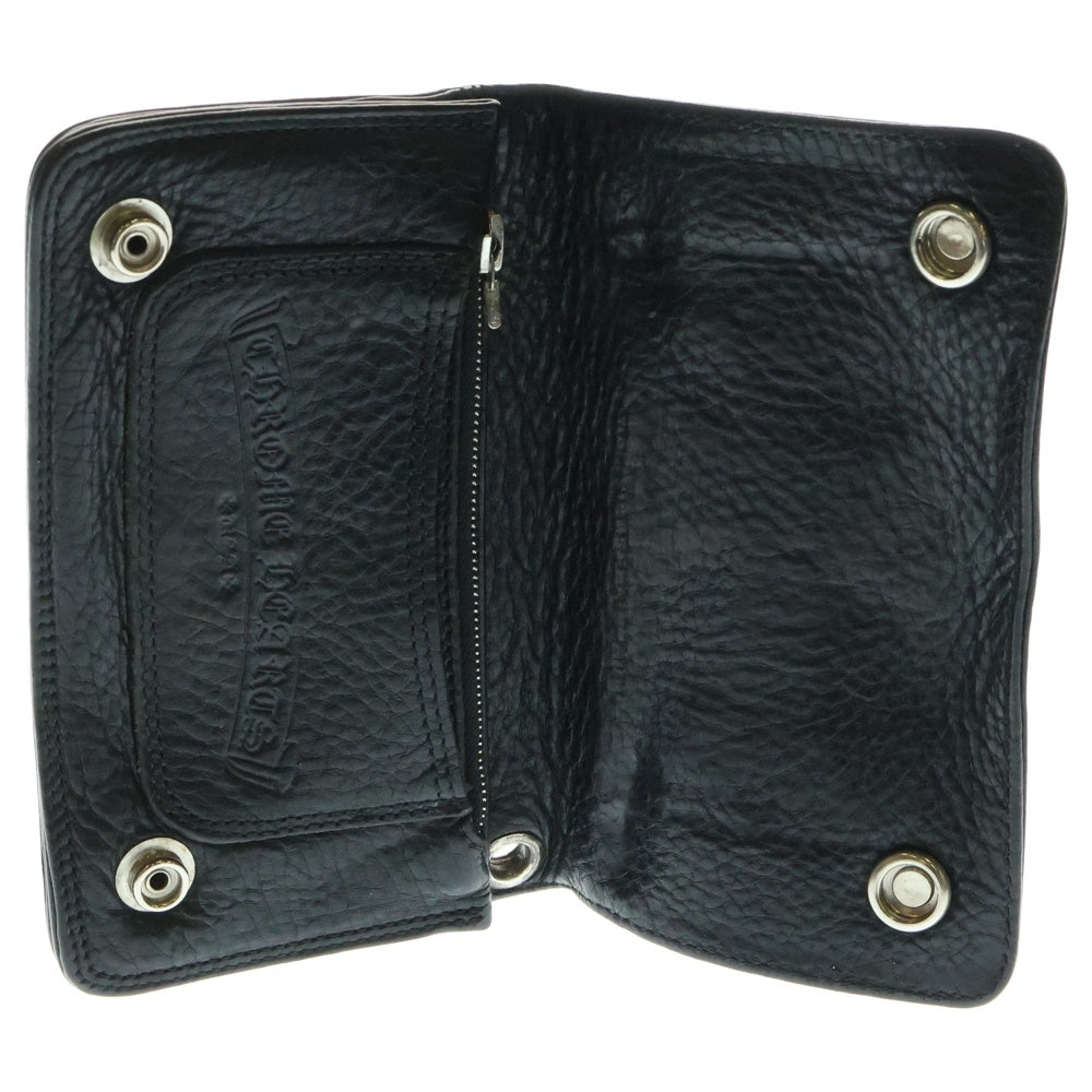 CHROME HEARTS(クロムハーツ) 1ZIP CROSS PATCH 1ジップ クロスパッチクロスボタンレザー財布