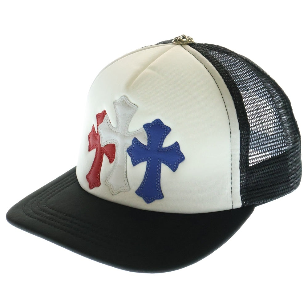 CHROME HEARTS(クロムハーツ) TRUCKER CAPト リコロール トリプルクロスパッチ トラッカーキャップ メッシュ レザーパッチ