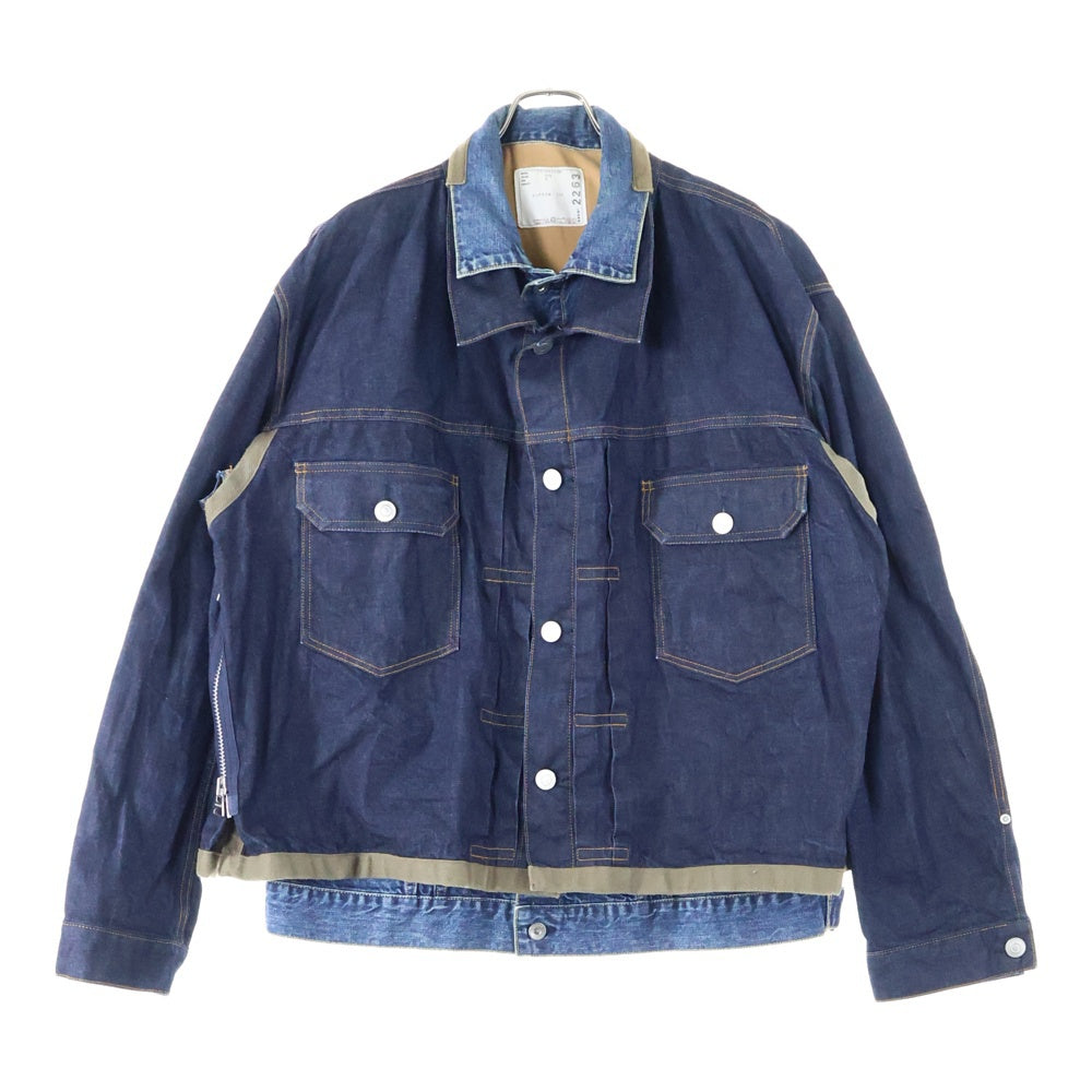 Sacai(サカイ) 20SS Layered Denim Jacket 20-02263M レイヤードドッキングデニムジャケット インディゴブルー