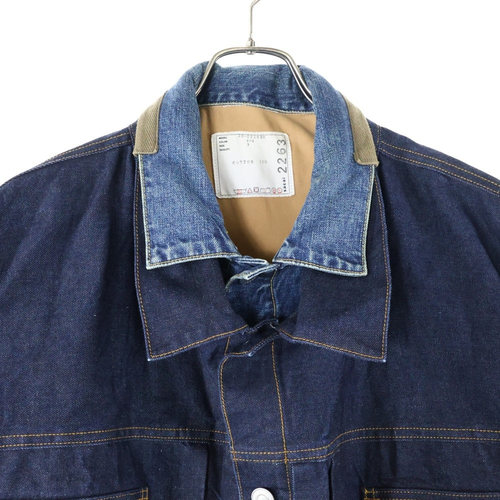 Sacai(サカイ) 20SS Layered Denim Jacket 20-02263M レイヤードドッキングデニムジャケット インディゴブルー