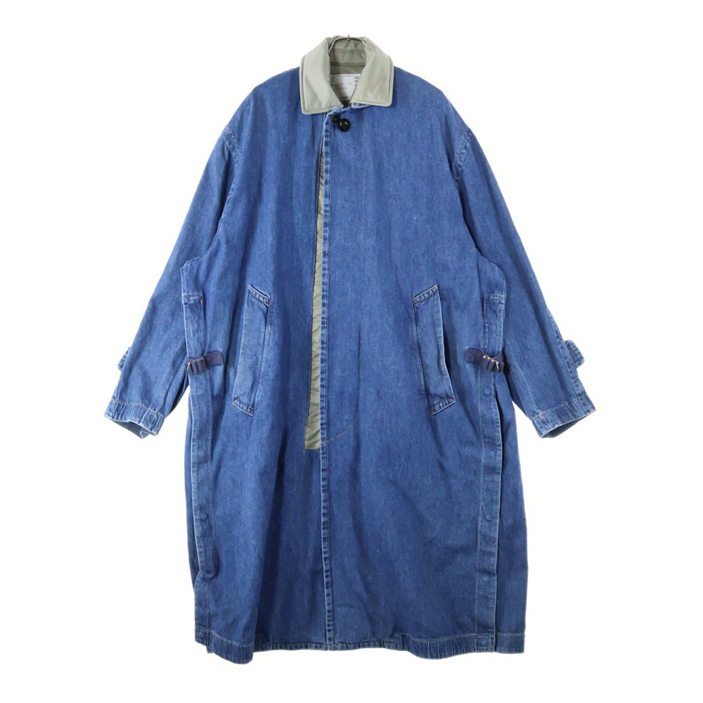 Sacai(サカイ) 23SS Denim Nylon Coat 23-02998M デニム ナイロン切替ロングコート ブルー