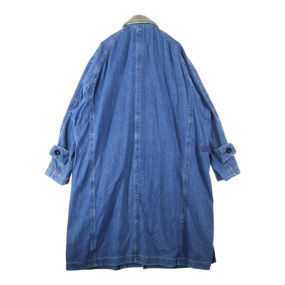 Sacai(サカイ) 23SS Denim Nylon Coat 23-02998M デニム ナイロン切替ロングコート ブルー