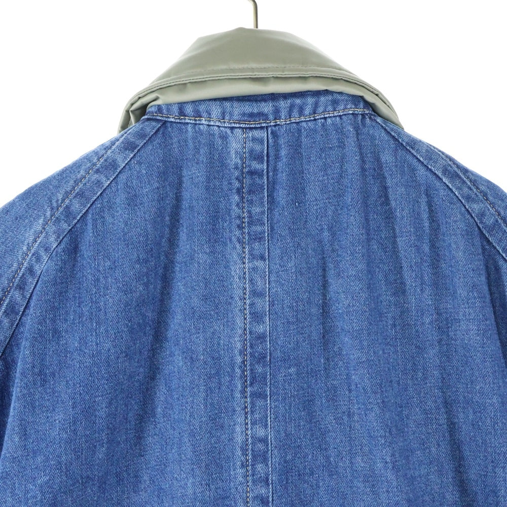 Sacai(サカイ) 23SS Denim Nylon Coat 23-02998M デニム ナイロン切替ロングコート ブルー
