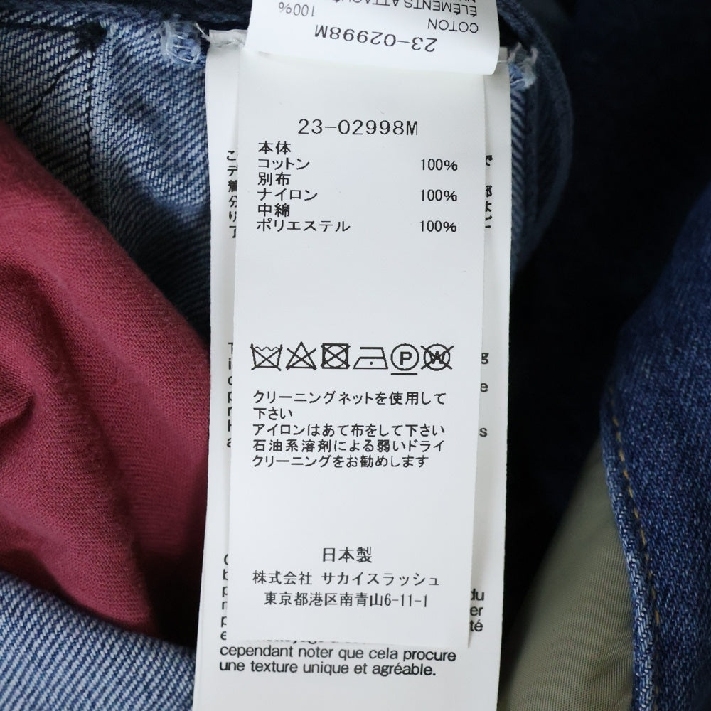 Sacai(サカイ) 23SS Denim Nylon Coat 23-02998M デニム ナイロン切替ロングコート ブルー