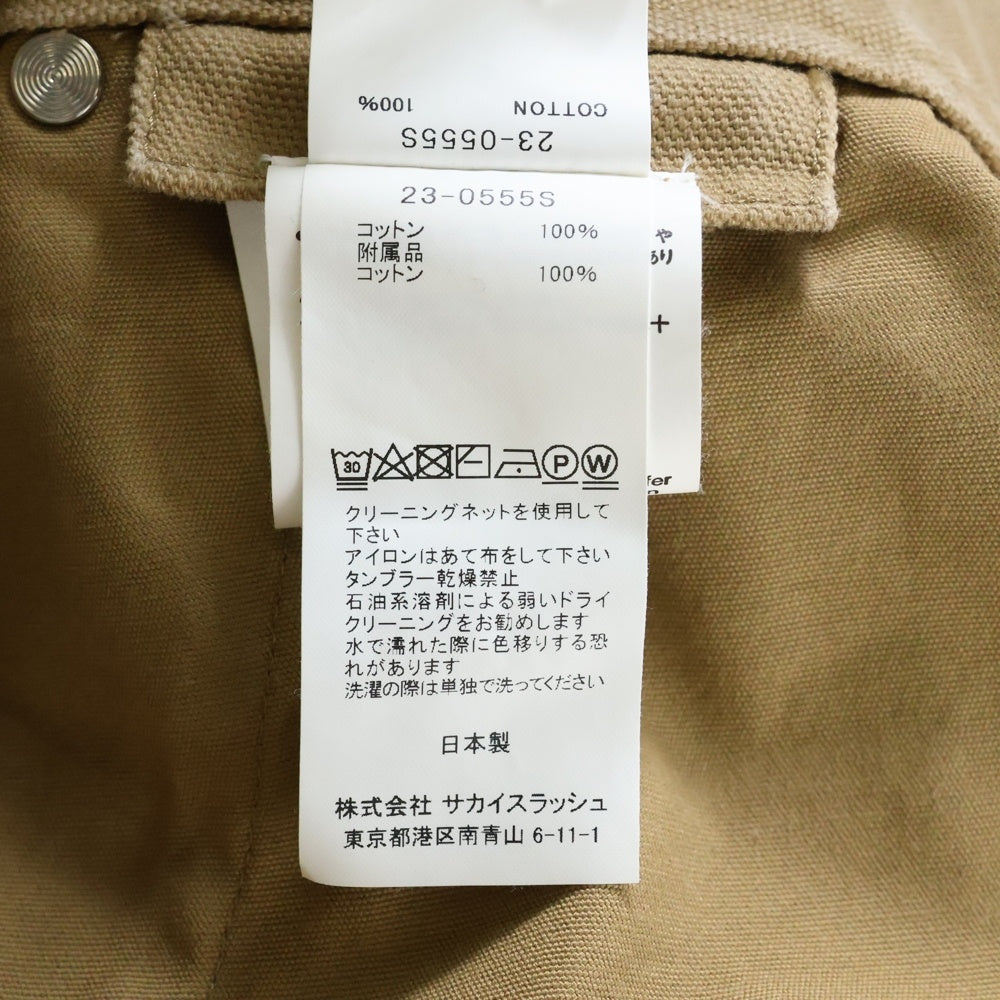 Sacai(サカイ) 23AW ×Carhartt WIP Canvas Pants カーハート キャンバスペインターパンツ ブラウン 23-0555S