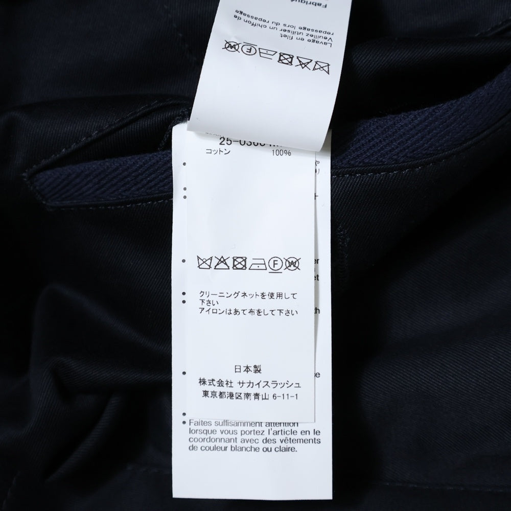 Sacai(サカイ) 25SS Cotton Chino Pants 25-03604M ベルテッド コットンチノパンツ ダークネイビー