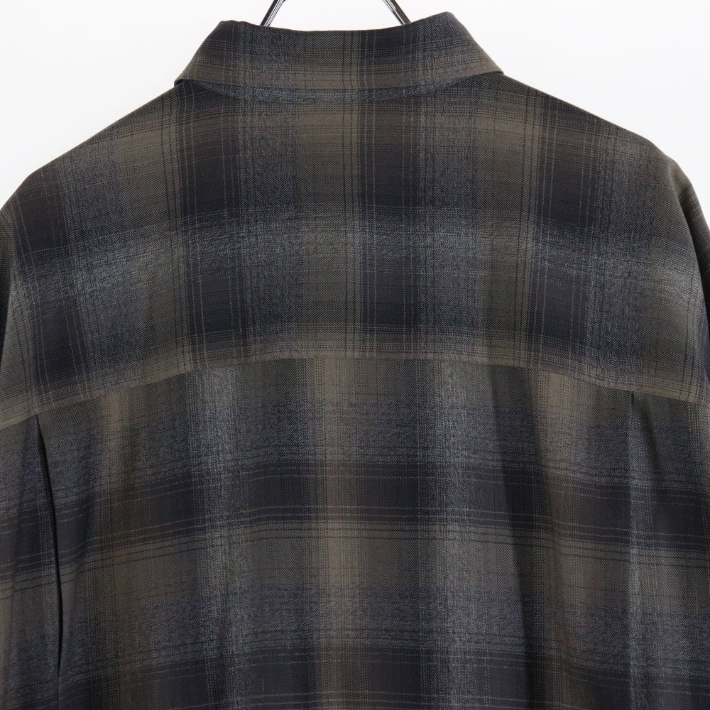 AURALEE(オーラリー) SUPER LIGHT WOOL CHECK SHIRT BEIGE BLUE CHECK スーパーライトウール チェック長袖シャツ A24AS01LC ブルーグレー