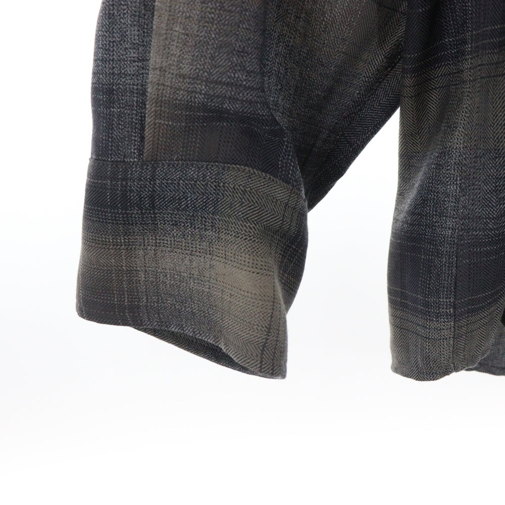 AURALEE(オーラリー) SUPER LIGHT WOOL CHECK SHIRT BEIGE BLUE CHECK スーパーライトウール チェック長袖シャツ A24AS01LC ブルーグレー