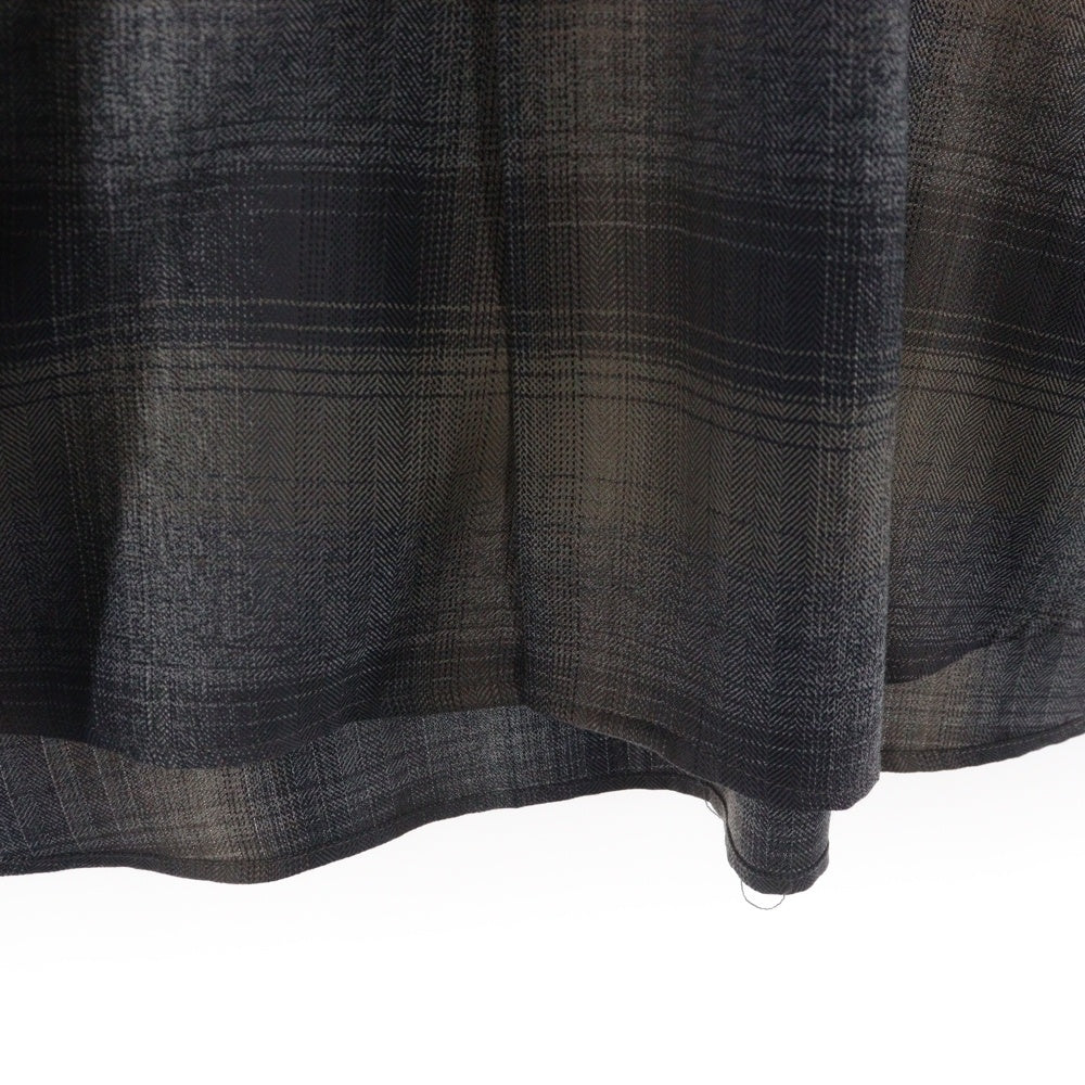AURALEE(オーラリー) SUPER LIGHT WOOL CHECK SHIRT BEIGE BLUE CHECK スーパーライトウール チェック長袖シャツ A24AS01LC ブルーグレー