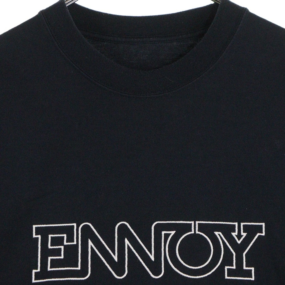 ENNOY(エンノイ) Electric Logo EMB T-Shirt SS24BRENCT01NTL エレクトリックロゴ エンブロイダリー半袖Tシャツ