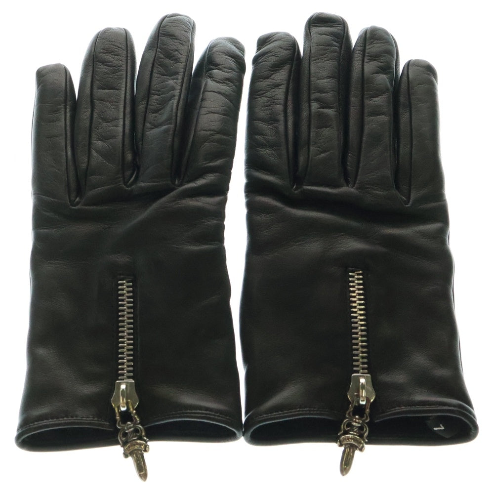 CHROME HEARTS(クロムハーツ) DGR ZIP GROVE ダガージップ レザーグローブ ブラック