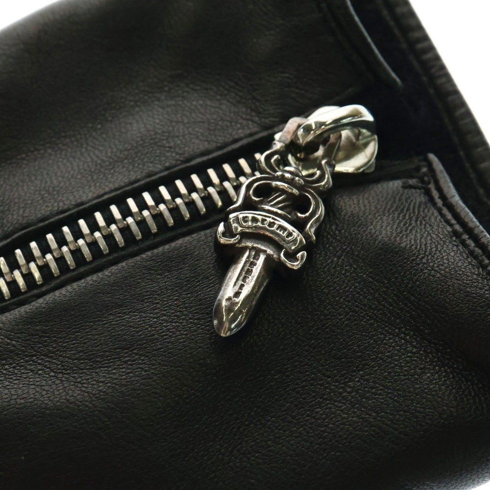 CHROME HEARTS(クロムハーツ) DGR ZIP GROVE ダガージップ レザーグローブ ブラック
