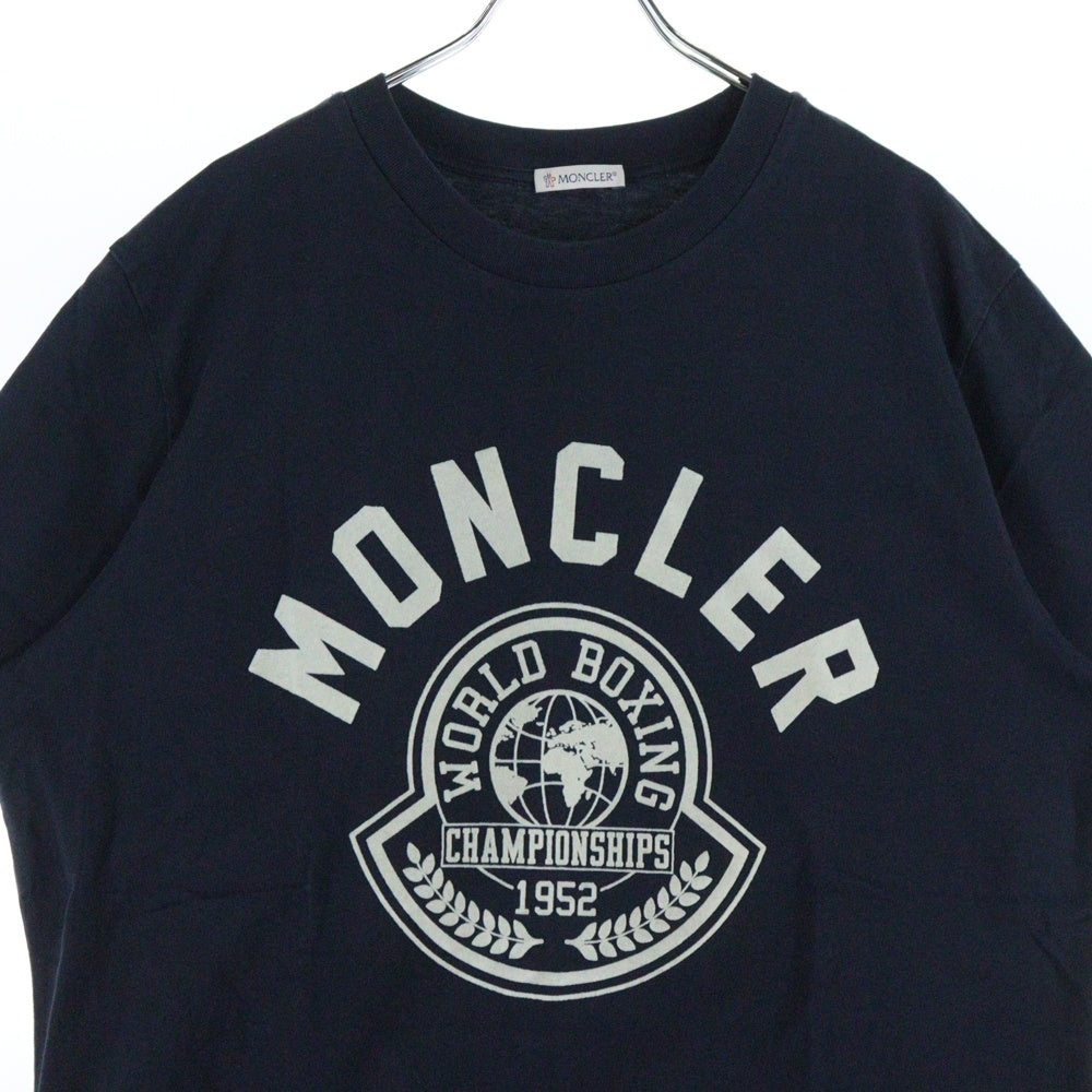 MONCLER(モンクレール) 23SS フロッキーカレッジロゴ 半袖クルーネックTシャツ ネイビー I20918C00022