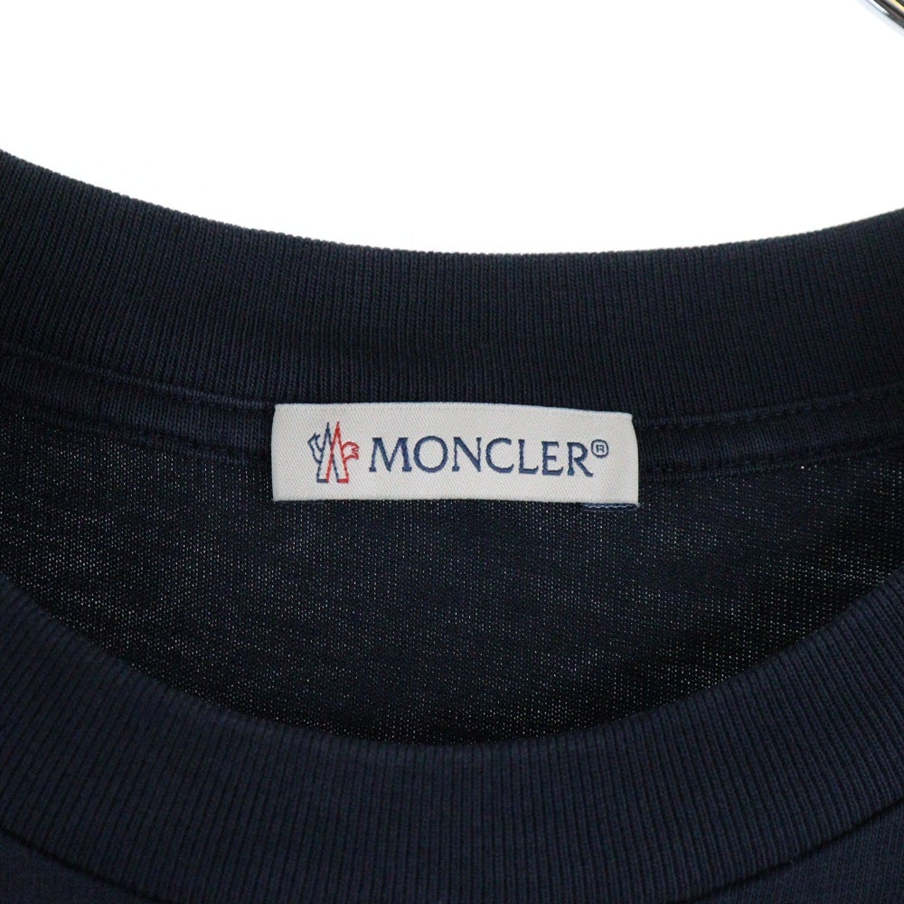 MONCLER(モンクレール) 23SS フロッキーカレッジロゴ 半袖クルーネックTシャツ ネイビー I20918C00022