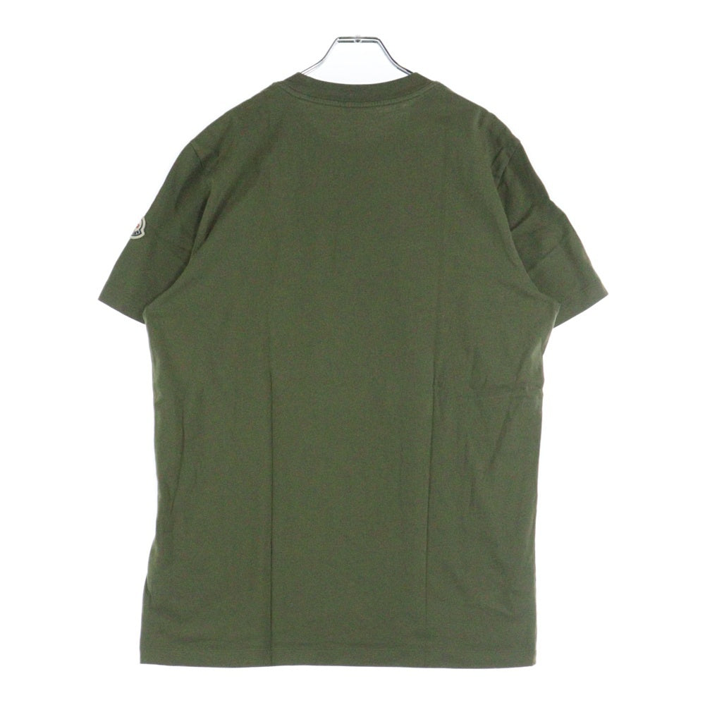 MONCLER(モンクレール) 22AW SAFARI TEE サファリ フロントロゴプリントTシャツ 半袖クルーネックカットソー カーキ I10918C00051