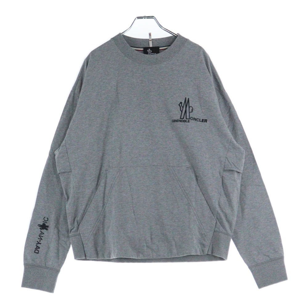 MONCLER(モンクレール) Grenoble 23years Cotton Long T shirts J10978G00002 ロゴクルーネック 長袖トレーナー グレー