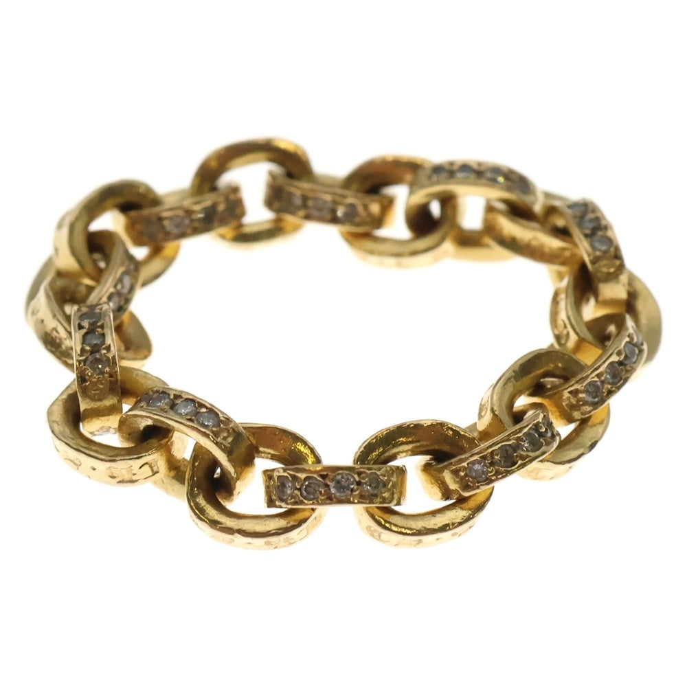 CHROME HEARTS(クロムハーツ) 22K PAPER CHAIN RING PAVE DAIA ペーパーチェーン ゴールドリング