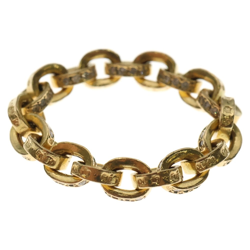 CHROME HEARTS(クロムハーツ) 22K PAPER CHAIN RING PAVE DAIA ペーパーチェーン ゴールドリング