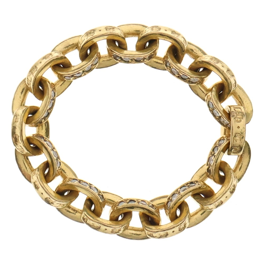 CHROME HEARTS(クロムハーツ) 22K PAPER CHAIN RING PAVE DAIA ペーパーチェーン ゴールドリング