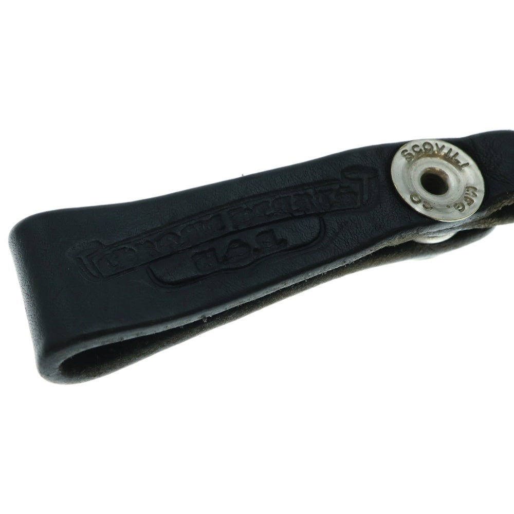 CHROME HEARTS(クロムハーツ) BELT LOOP クロスボールボタンレザーベルトループ シルバー/ブラック BCA397
