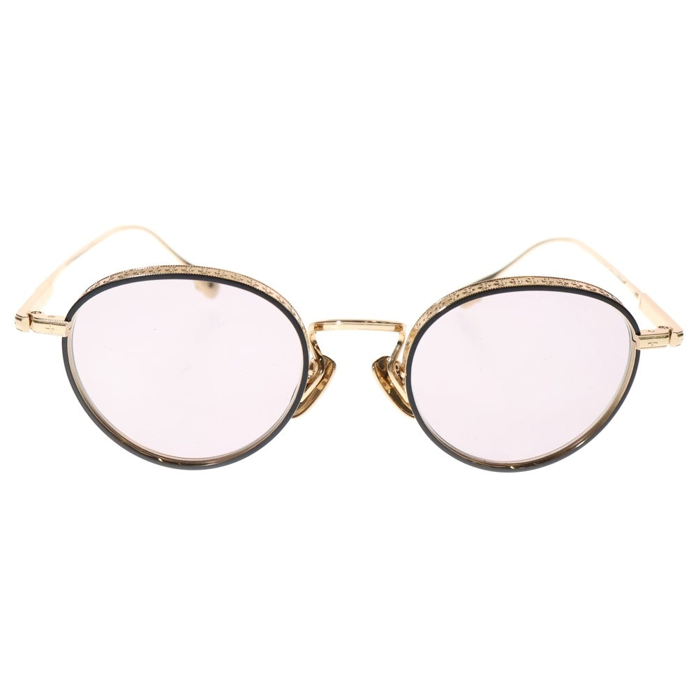 CHROME HEARTS(クロムハーツ) THICK Gold Plated ボストンラウンド アイウェア サングラス ゴールド/クリア