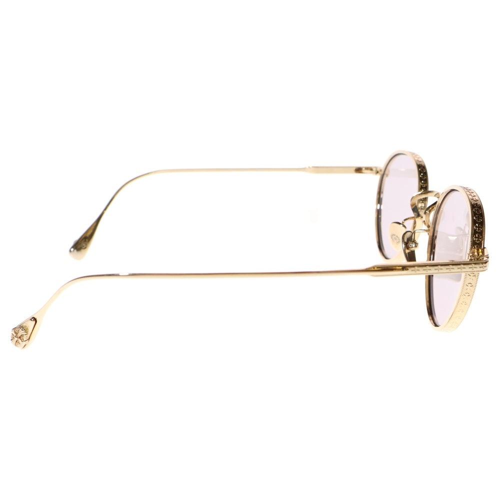 CHROME HEARTS(クロムハーツ) THICK Gold Plated ボストンラウンド アイウェア サングラス ゴールド/クリア