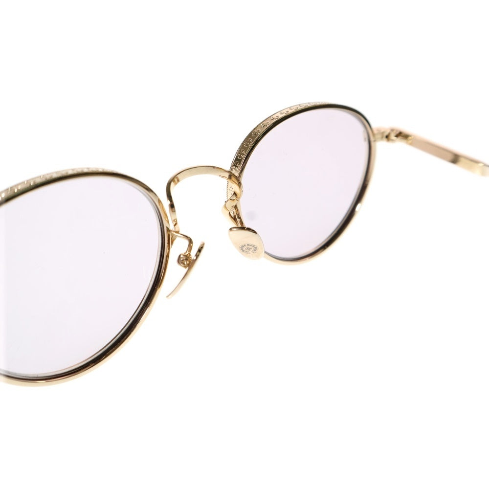 CHROME HEARTS(クロムハーツ) THICK Gold Plated ボストンラウンド アイウェア サングラス ゴールド/クリア
