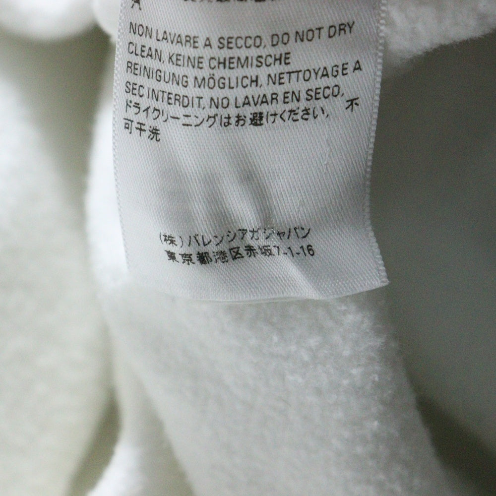 BALENCIAGA(バレンシアガ) 21AW ダメージ加工 ピクセルロゴ ビッグ サイズ ヘビーウェイト スウェットパーカー アイボリー 661711 TKVD6