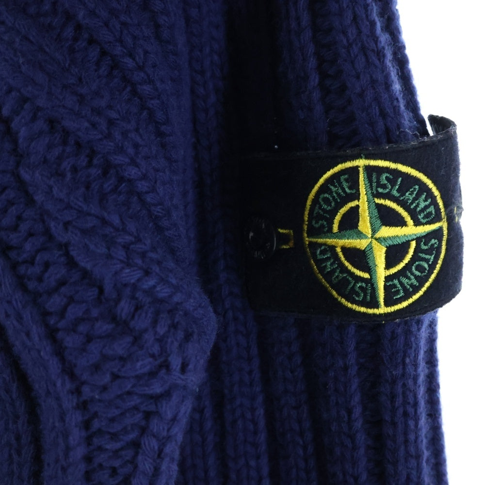 STONE ISLAND(ストーンアイランド) タートルネック 胸ポケット 長袖ニットセーター ネイビー 6915581B6