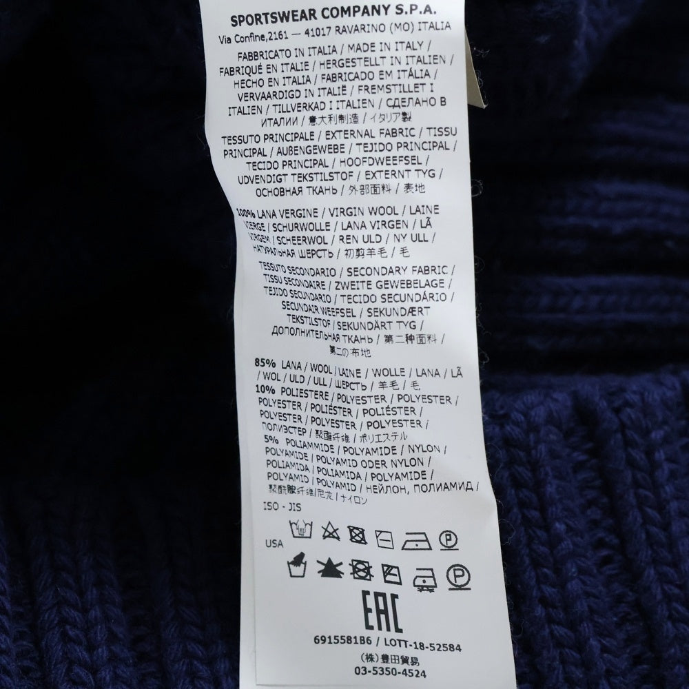 STONE ISLAND(ストーンアイランド) タートルネック 胸ポケット 長袖ニットセーター ネイビー 6915581B6
