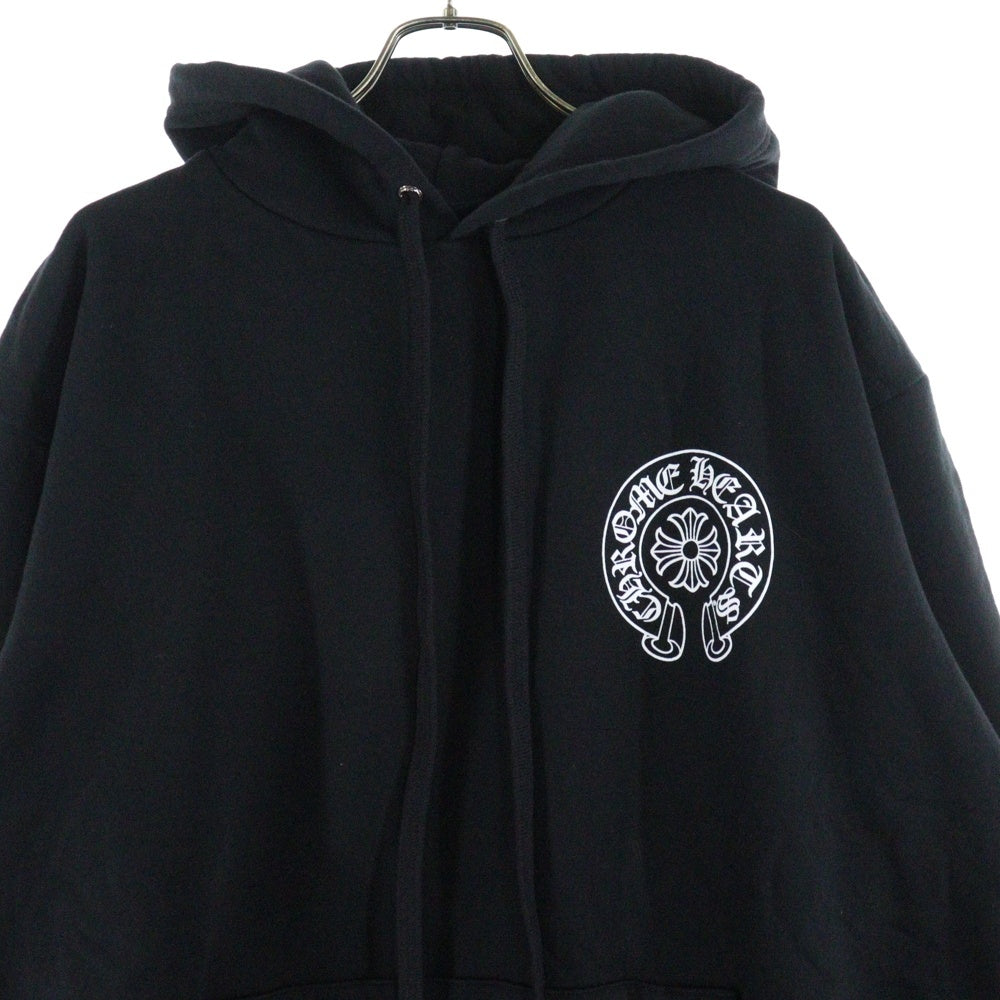 CHROME HEARTS(クロムハーツ) SWTSHRT HD PLVR LTD ホノルル限定バックホースシュープリント プルオーバーフーディ パーカー ブラック