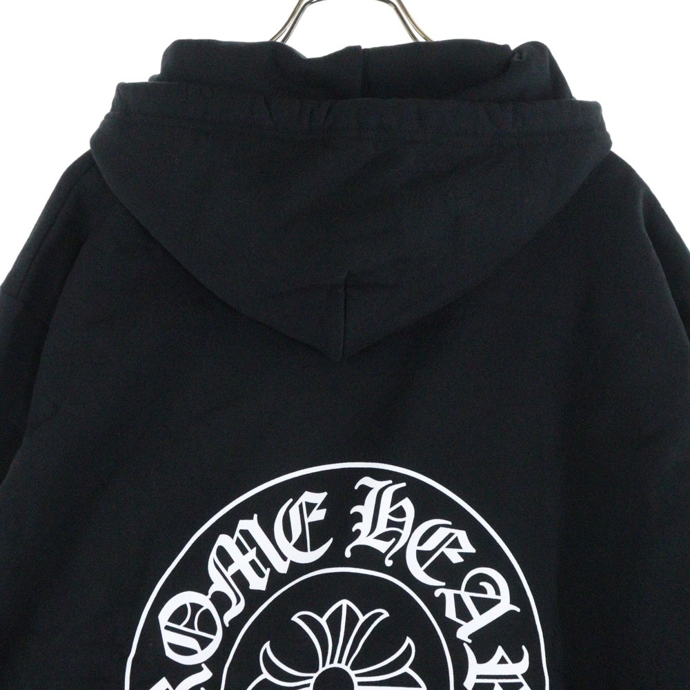 CHROME HEARTS(クロムハーツ) SWTSHRT HD PLVR LTD ホノルル限定バックホースシュープリント プルオーバーフーディ パーカー ブラック