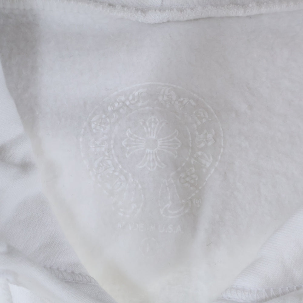 CHROME HEARTS(クロムハーツ) SWTSHRT HD ZIP ジップパーカー バックスクロールラベルロゴプリントジップパーカー ホワイト
