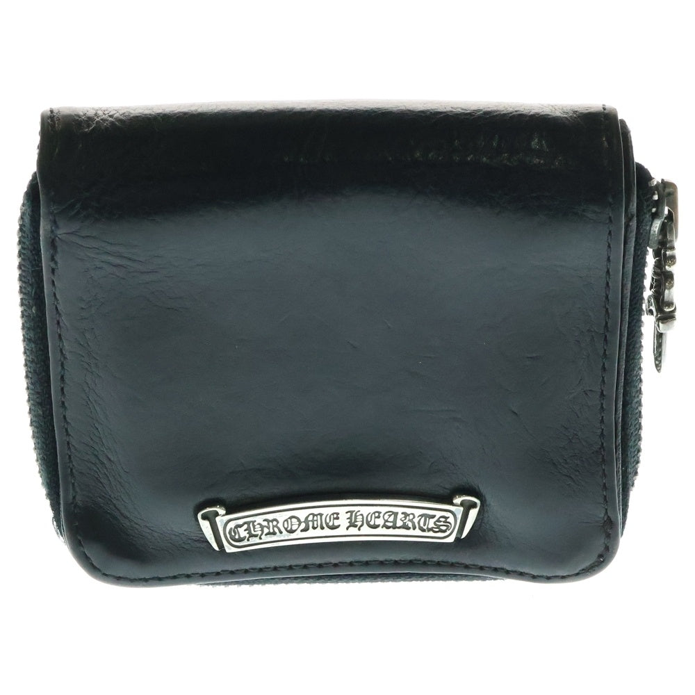 CHROME HEARTS(クロムハーツ) )SQ ZIP BILL スクエアジップビル レザーウォレット 財布 ブラック BCA376