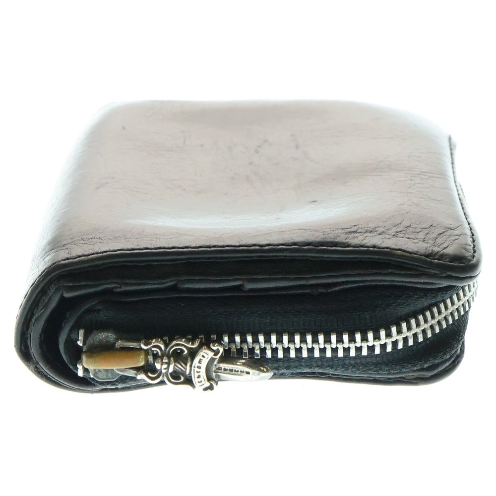 CHROME HEARTS(クロムハーツ) )SQ ZIP BILL スクエアジップビル レザーウォレット 財布 ブラック BCA376