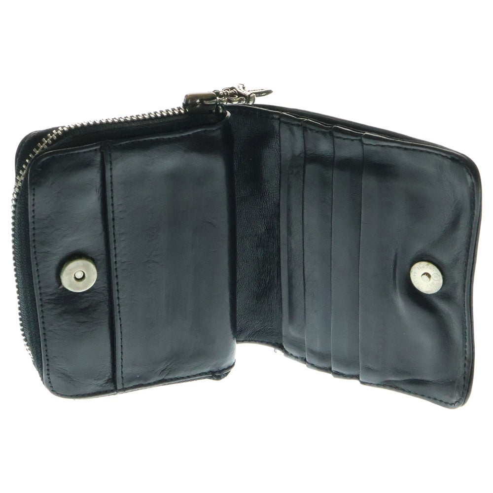 CHROME HEARTS(クロムハーツ) )SQ ZIP BILL スクエアジップビル レザーウォレット 財布 ブラック BCA376