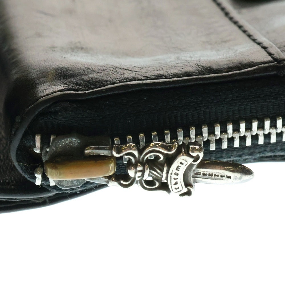 CHROME HEARTS(クロムハーツ) )SQ ZIP BILL スクエアジップビル レザーウォレット 財布 ブラック BCA376