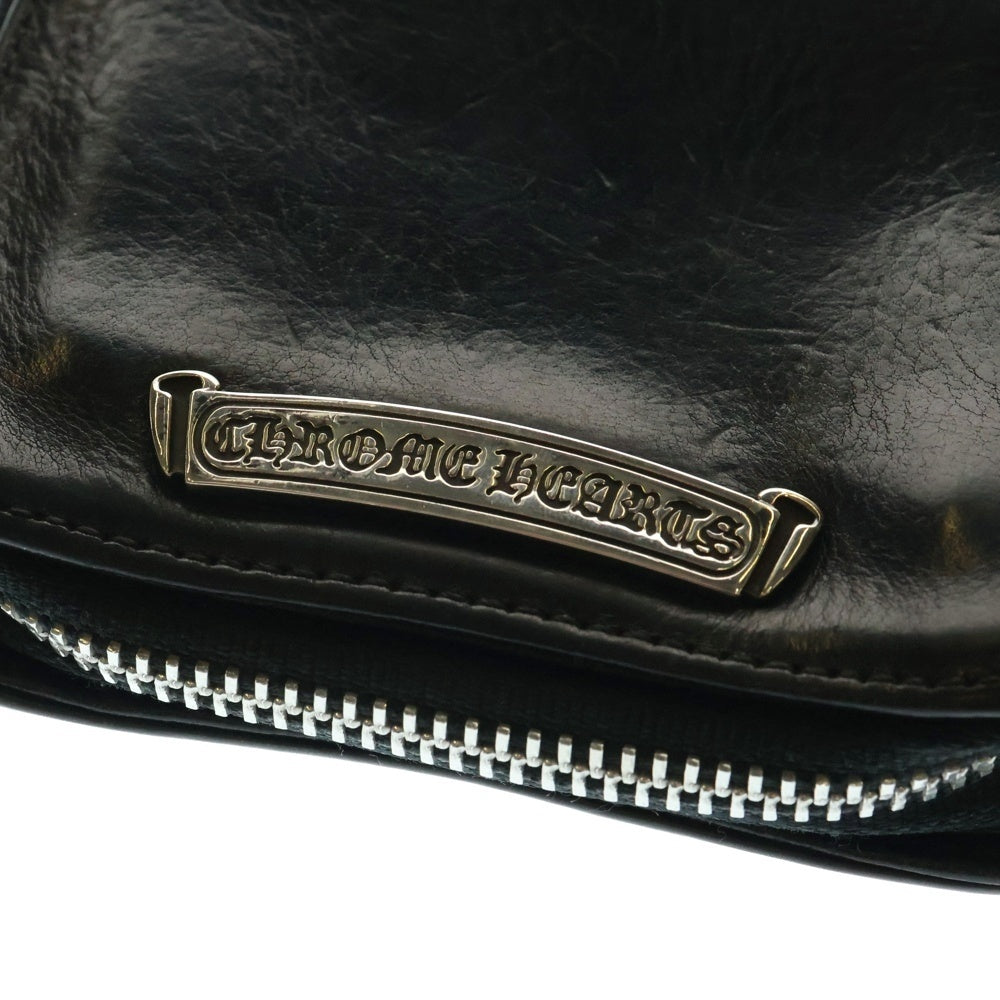 CHROME HEARTS(クロムハーツ) )SQ ZIP BILL スクエアジップビル レザーウォレット 財布 ブラック BCA376