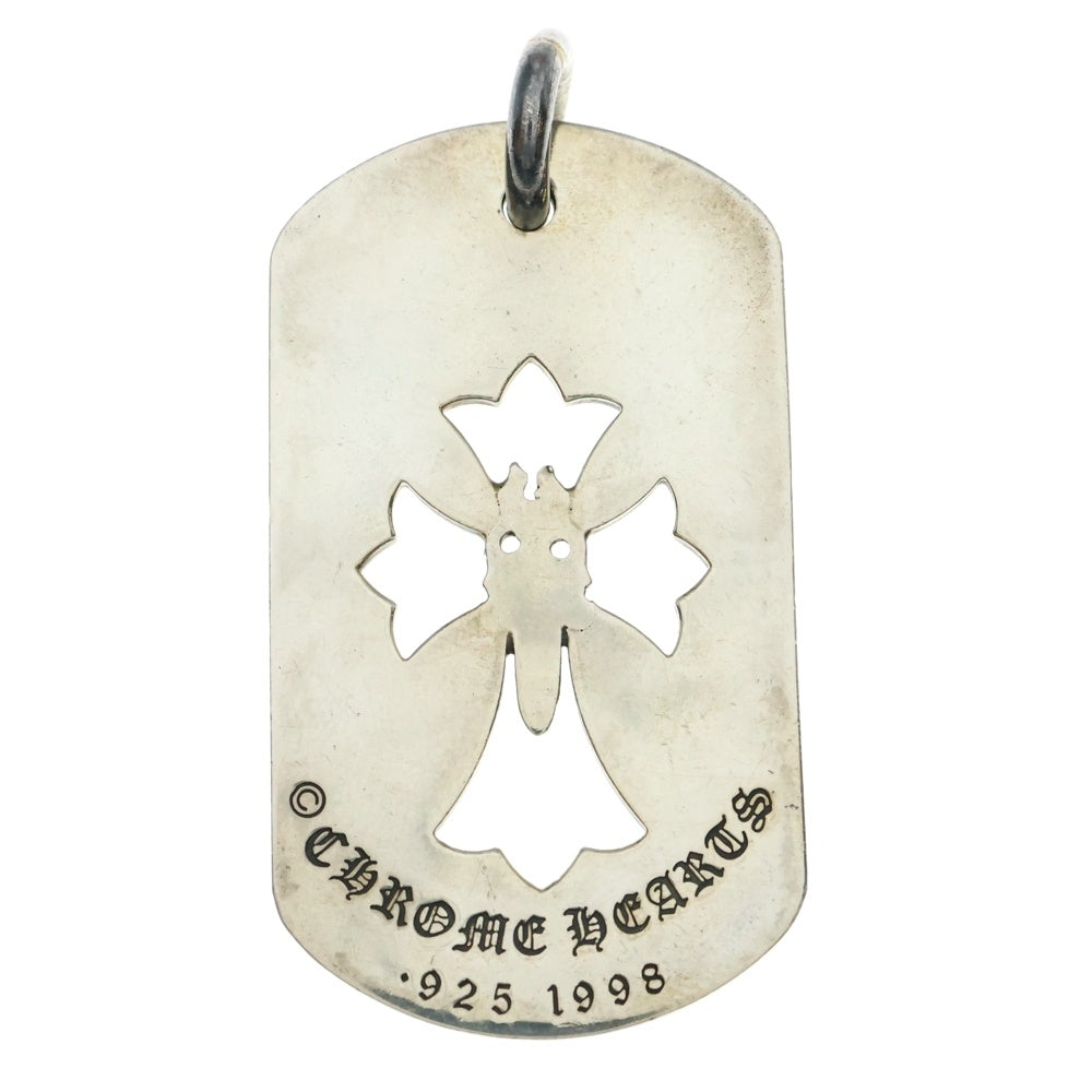 CHROME HEARTS(クロムハーツ) D TAG LRG FLE DAG AFTER 4P DIAフレア ダガー アフター 4Pダイヤ ラージ ドッグタグ ペンダントトップ シルバー