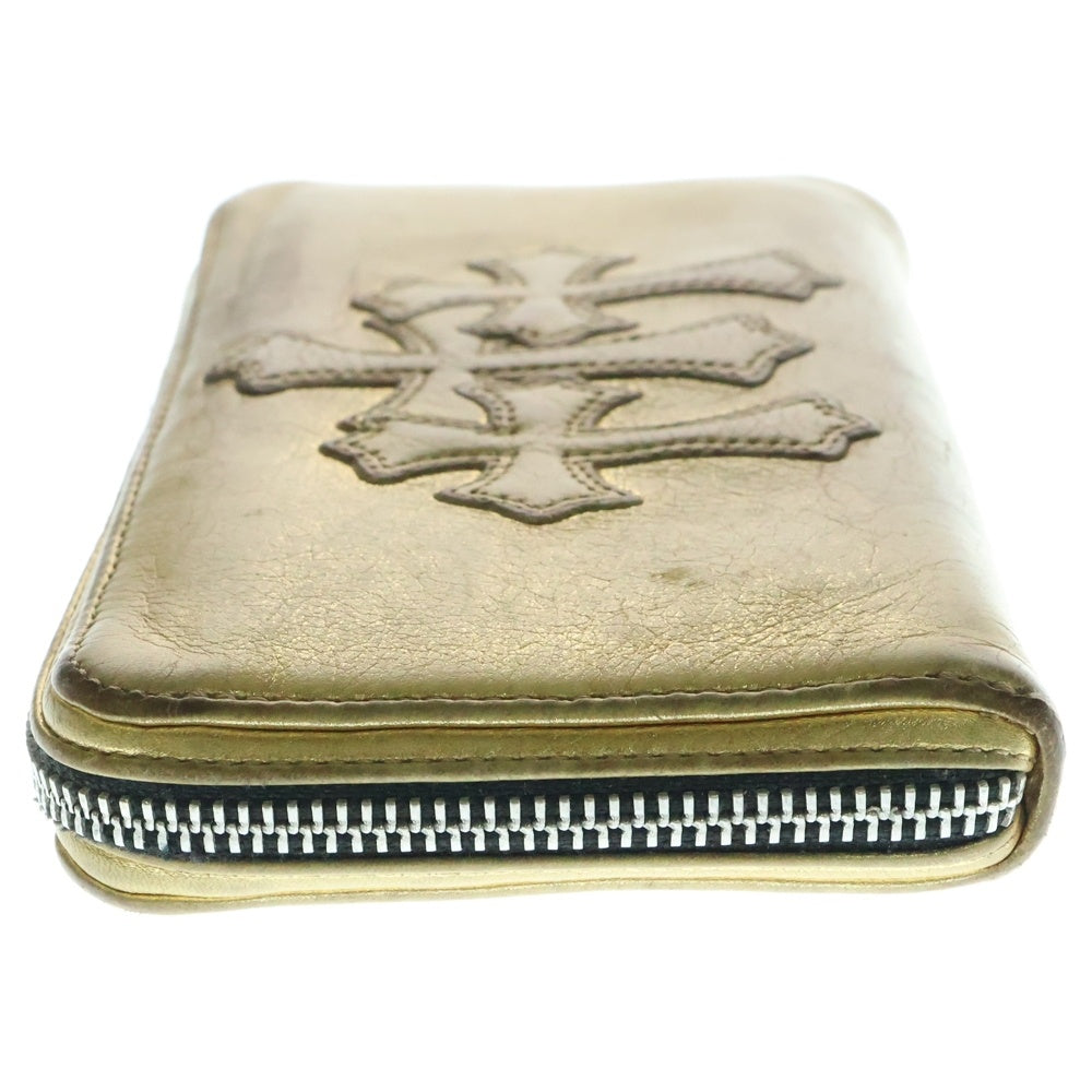 CHROME HEARTS(クロムハーツ) REC F ZIP GOLD セメタリクロスパッチ ウォレット 長財布