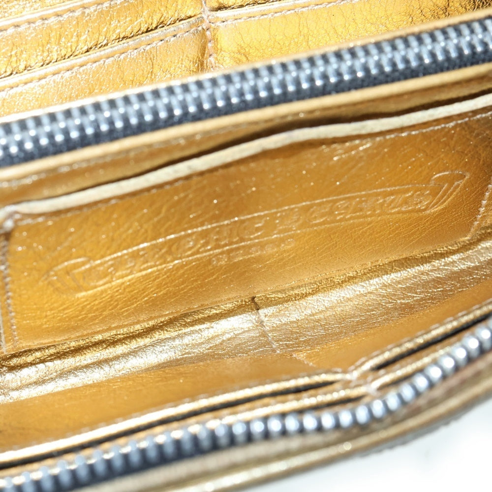 CHROME HEARTS(クロムハーツ) REC F ZIP GOLD セメタリクロスパッチ ウォレット 長財布