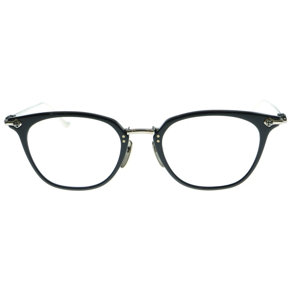 CHROME HEARTS(クロムハーツ) SHAGASS シャガス クロステンプル ウェリントンフレーム クリアレンズ メガネ 眼鏡 アイウェア ブラック